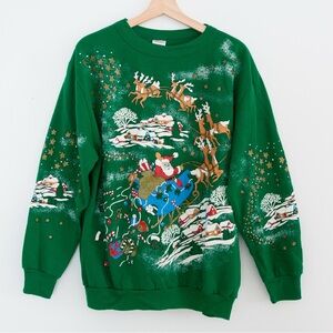 Vintage Christmas on Mainstreet puff print sweatshirt.